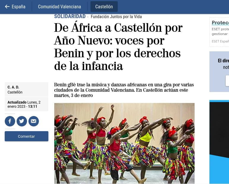 prensa: Voces por Benin en Castellón