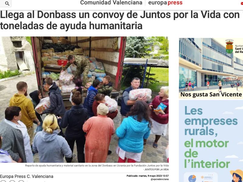 Noticia en Europa Press- Ayuda Humanitaria