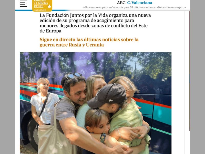 Noticia ABC llegada de menores ucranianos