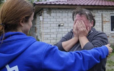 -Guerra de Ucrania; voluntariado de Juntos por la Vida.