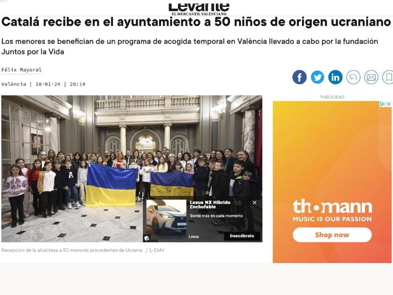 Alcaldesa recibe a los menores ucranianos