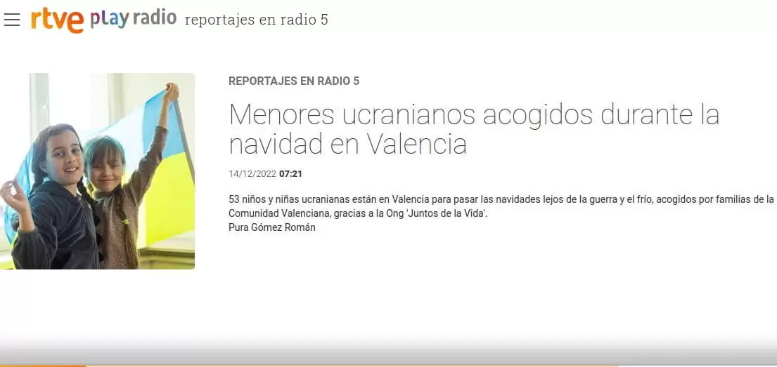 radio - niños ucranianos en familias de acogida