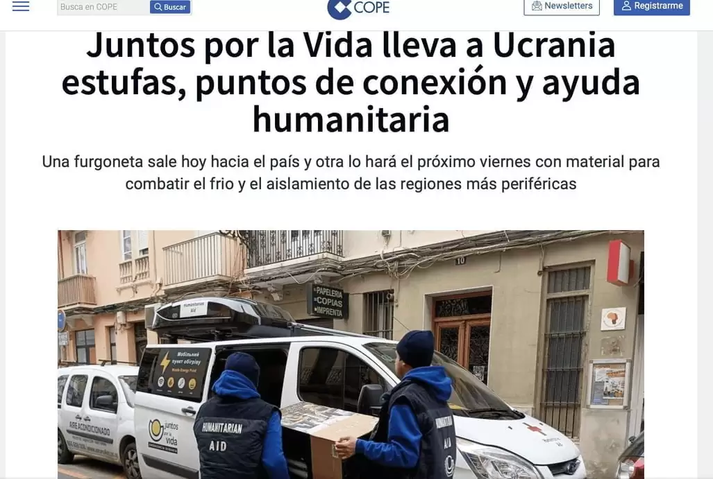 Juntos por la Vida lleva a Ucrania estufas