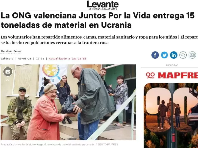 Prensa-Noticia en Levante de Ayuda humanitaria