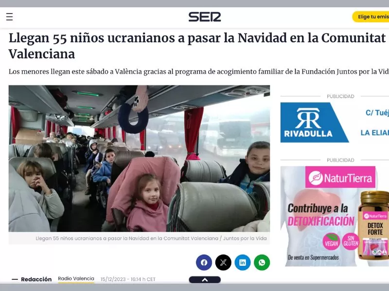 Cadena Ser - llegan los menores ucranianos a la CV