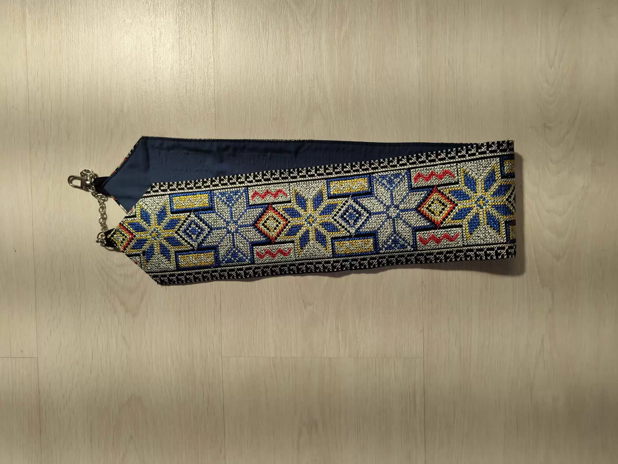 Cinturón africano ancho amarillo y azul - Imagen 2