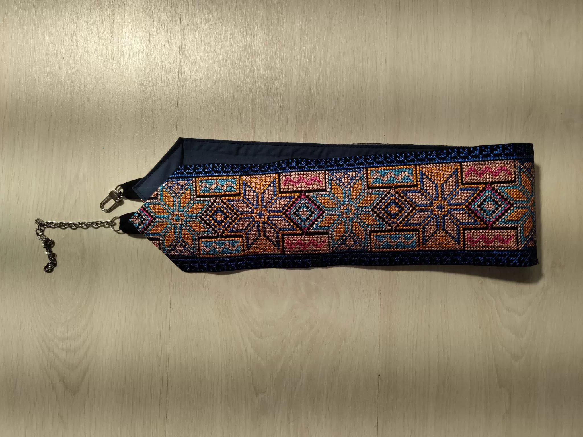 Cinturón africano ancho azul y naranja - Imagen 2