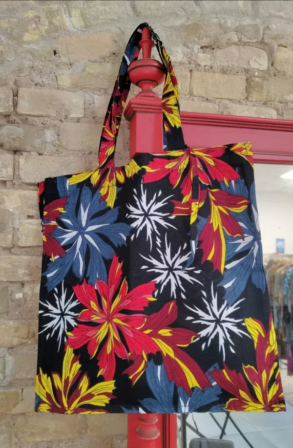Tote Bag de tela africana floral