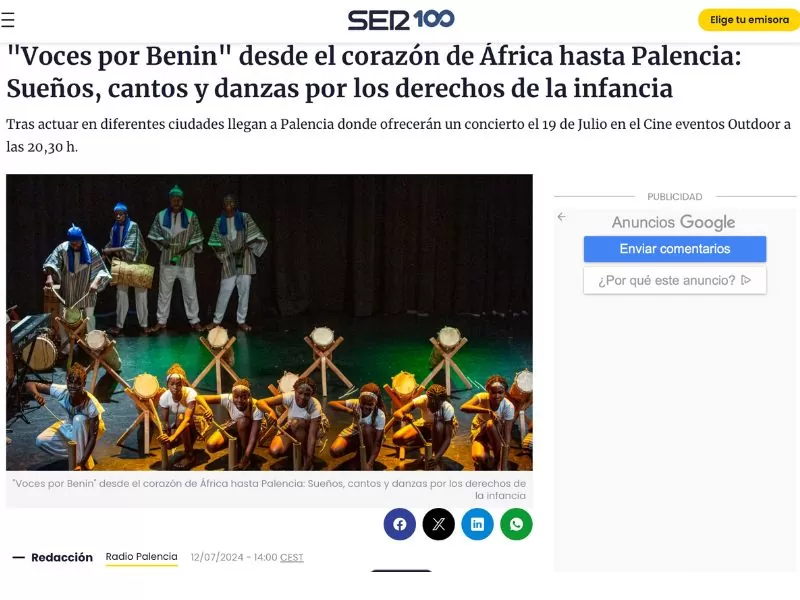 Noticia radio concierto en Palencia